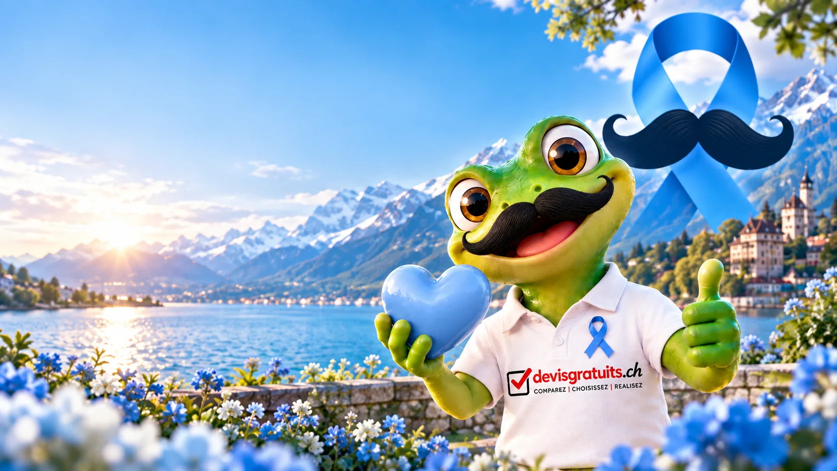 Devy avec une moustache pour Movember